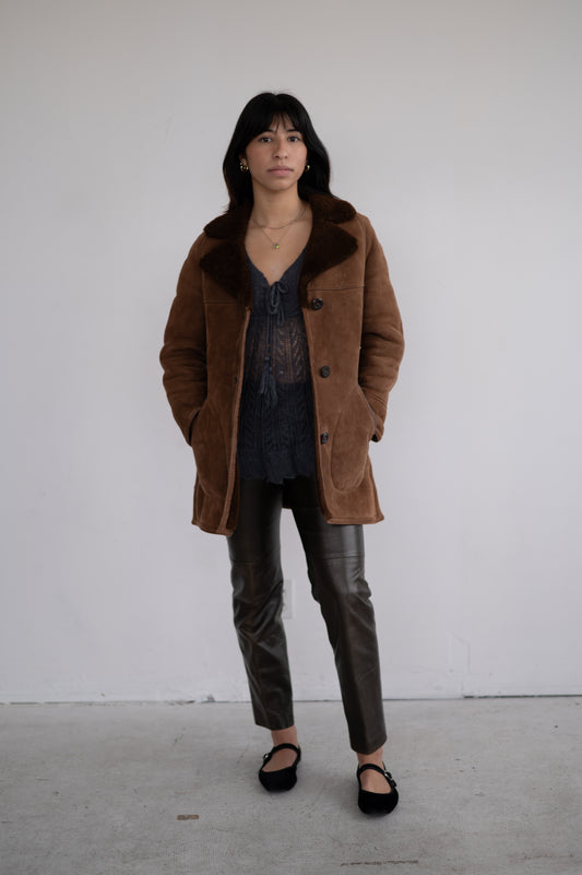 Brown shearling jacket